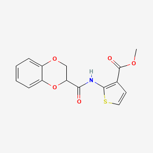 molecular formula C15H13NO5S B2803241 methyl 2-(2,3-dihydro-1,4-benzodioxine-2-amido)thiophene-3-carboxylate CAS No. 888412-92-8