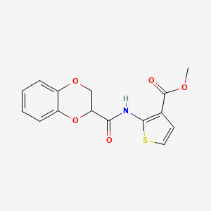 molecular formula C15H13NO5S B2803241 Methyl 2-(2,3-dihydro-1,4-benzodioxine-3-carbonylamino)thiophene-3-carboxylate CAS No. 888412-92-8