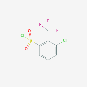 molecular formula C7H3Cl2F3O2S B2803243 3-Chloro-2-(trifluoromethyl)benzene-1-sulfonyl chloride CAS No. 1214340-24-5