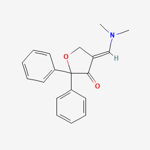 molecular formula C19H19NO2 B2803255 (4E)-4-[(dimethylamino)methylidene]-2,2-diphenyloxolan-3-one CAS No. 339107-43-6
