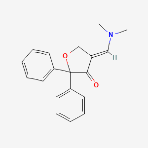 molecular formula C19H19NO2 B2803255 (4E)-4-(dimethylaminomethylidene)-2,2-diphenyloxolan-3-one CAS No. 339107-43-6