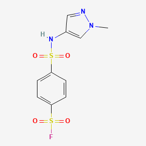 molecular formula C10H10FN3O4S2 B2803263 4-[(1-methyl-1H-pyrazol-4-yl)sulfamoyl]benzene-1-sulfonyl fluoride CAS No. 1607295-16-8