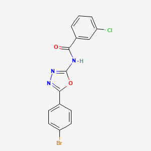N-[5-(4-bromophenyl)-1,3,4-oxadiazol-2-yl]-3-chlorobenzamide