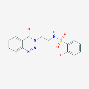 2-fluoro-N-(2-(4-oxobenzo[d][1,2,3]triazin-3(4H)-yl)ethyl)benzenesulfonamide