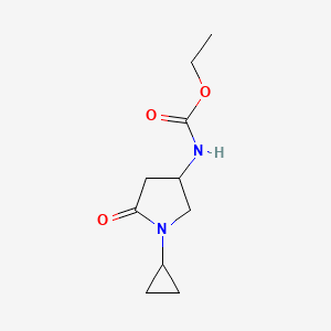 molecular formula C10H16N2O3 B2803270 Ethyl (1-cyclopropyl-5-oxopyrrolidin-3-yl)carbamate CAS No. 1396684-44-8