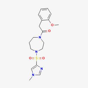 2-(2-methoxyphenyl)-1-(4-((1-methyl-1H-imidazol-4-yl)sulfonyl)-1,4-diazepan-1-yl)ethanone
