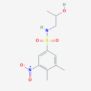 molecular formula C11H16N2O5S B2803278 N-(2-hydroxypropyl)-3,4-dimethyl-5-nitrobenzene-1-sulfonamide CAS No. 1087646-31-8