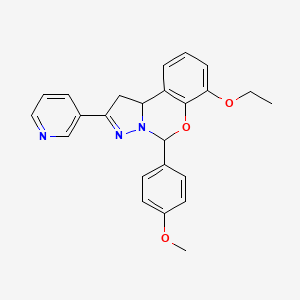 molecular formula C24H23N3O3 B2803303 7-乙氧基-5-(4-甲氧基苯基)-2-(吡啶-3-基)-1,10b-二氢嘧啶并[1,5-c][1,3]苯并噁啉 CAS No. 853891-02-8