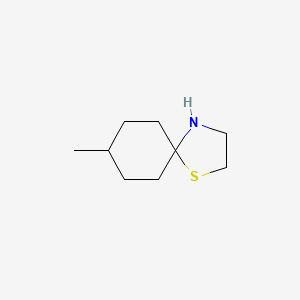 molecular formula C9H17NS B2803307 8-Methyl-1-thia-4-azaspiro[4.5]decane CAS No. 31404-03-2; 73706-72-6
