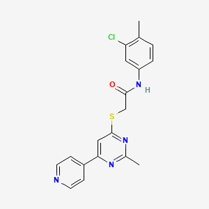 molecular formula C19H17ClN4OS B2803373 N-(3-chloro-4-methylphenyl)-2-((2-methyl-6-(pyridin-4-yl)pyrimidin-4-yl)thio)acetamide CAS No. 1251684-24-8