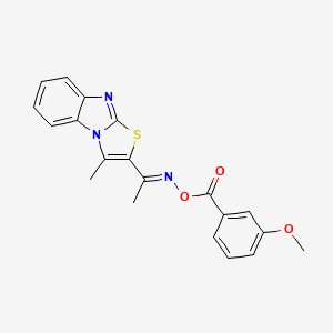 molecular formula C20H17N3O3S B2803395 2-{[(3-Methoxybenzoyl)oxy]ethanimidoyl}-3-methyl[1,3]thiazolo[3,2-a][1,3]benzimidazole CAS No. 478076-95-8
