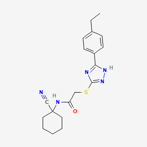 molecular formula C19H23N5OS B2803403 N-(1-Cyanocyclohexyl)-2-((5-(4-ethylphenyl)-4H-1,2,4-triazol-3-yl)thio)acetamide CAS No. 876870-12-1