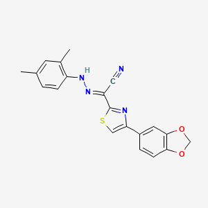 (2E)-4-(1,3-benzodioxol-5-yl)-N-(2,4-dimethylanilino)-1,3-thiazole-2-carboximidoyl cyanide