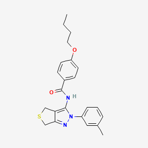 4-butoxy-N-[2-(3-methylphenyl)-4,6-dihydrothieno[3,4-c]pyrazol-3-yl]benzamide