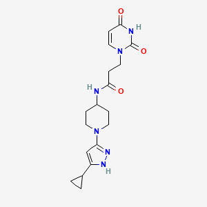 N-(1-(5-cyclopropyl-1H-pyrazol-3-yl)piperidin-4-yl)-3-(2,4-dioxo-3,4-dihydropyrimidin-1(2H)-yl)propanamide