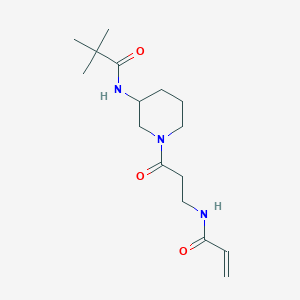 2,2-Dimethyl-N-[1-[3-(prop-2-enoylamino)propanoyl]piperidin-3-yl]propanamide