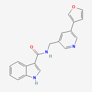 molecular formula C19H15N3O2 B2803447 N-((5-(furan-3-yl)pyridin-3-yl)methyl)-1H-indole-3-carboxamide CAS No. 2034243-72-4