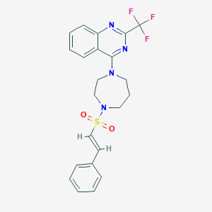 4-[4-[(E)-2-Phenylethenyl]sulfonyl-1,4-diazepan-1-yl]-2-(trifluoromethyl)quinazoline