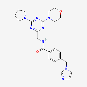 4-((1H-imidazol-1-yl)methyl)-N-((4-morpholino-6-(pyrrolidin-1-yl)-1,3,5-triazin-2-yl)methyl)benzamide