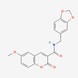 N-(benzo[d][1,3]dioxol-5-ylmethyl)-6-methoxy-2-oxo-2H-chromene-3-carboxamide