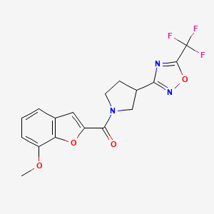 (7-Methoxybenzofuran-2-yl)(3-(5-(trifluoromethyl)-1,2,4-oxadiazol-3-yl)pyrrolidin-1-yl)methanone