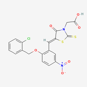 (Z)-2-(5-(2-((2-chlorobenzyl)oxy)-5-nitrobenzylidene)-4-oxo-2-thioxothiazolidin-3-yl)acetic acid