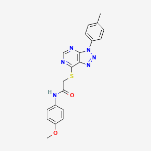 molecular formula C20H18N6O2S B2803512 N-(4-methoxyphenyl)-2-((3-(p-tolyl)-3H-[1,2,3]triazolo[4,5-d]pyrimidin-7-yl)thio)acetamide CAS No. 863459-40-9