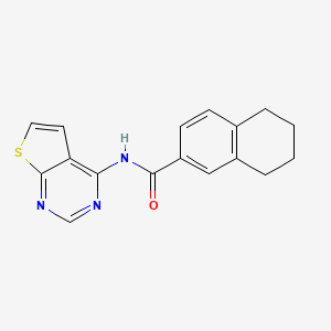molecular formula C17H15N3OS B2803513 N-(thieno[2,3-d]pyrimidin-4-yl)-5,6,7,8-tetrahydronaphthalene-2-carboxamide CAS No. 1004222-60-9