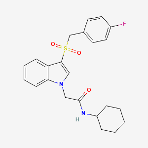 N-cyclohexyl-2-(3-((4-fluorobenzyl)sulfonyl)-1H-indol-1-yl)acetamide