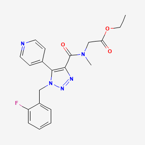 ethyl N-(1-(2-fluorobenzyl)-5-(pyridin-4-yl)-1H-1,2,3-triazole-4-carbonyl)-N-methylglycinate
