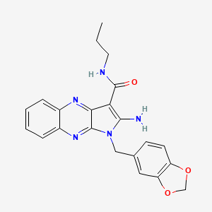 2-amino-1-(1,3-benzodioxol-5-ylmethyl)-N-propylpyrrolo[3,2-b]quinoxaline-3-carboxamide
