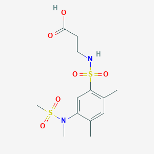 3-[[2,4-Dimethyl-5-[methyl(methylsulfonyl)amino]phenyl]sulfonylamino]propanoic acid