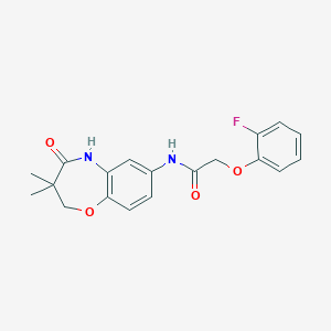 molecular formula C19H19FN2O4 B2803531 N-(3,3-dimethyl-4-oxo-2,3,4,5-tetrahydrobenzo[b][1,4]oxazepin-7-yl)-2-(2-fluorophenoxy)acetamide CAS No. 921777-53-9