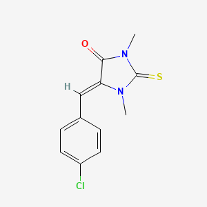 molecular formula C12H11ClN2OS B2803532 (5Z)-5-[(4-chlorophenyl)methylidene]-1,3-dimethyl-2-sulfanylideneimidazolidin-4-one CAS No. 131536-27-1