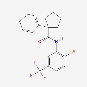 molecular formula C19H17BrF3NO B2803543 N-(2-Bromo-5-(trifluoromethyl)phenyl)(phenylcyclopentyl)formamide CAS No. 1024547-43-0