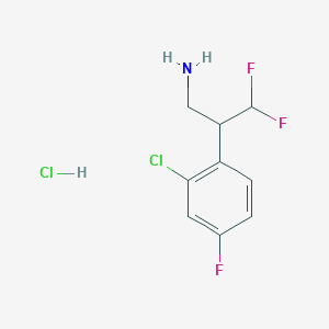 2-(2-Chloro-4-fluorophenyl)-3,3-difluoropropan-1-amine;hydrochloride