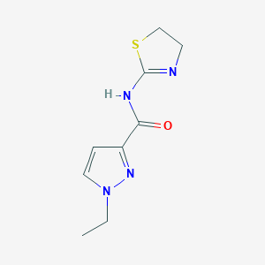 molecular formula C9H12N4OS B280355 N-(4,5-dihydro-1,3-thiazol-2-yl)-1-ethyl-1H-pyrazole-3-carboxamide 