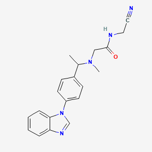 molecular formula C20H21N5O B2803551 2-({1-[4-(1H-1,3-benzodiazol-1-yl)phenyl]ethyl}(methyl)amino)-N-(cyanomethyl)acetamide CAS No. 1797739-47-9