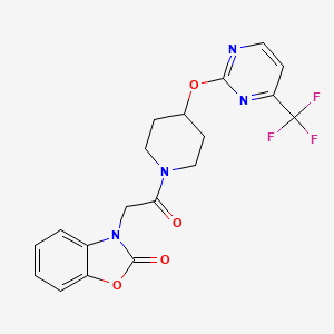 3-[2-Oxo-2-[4-[4-(trifluoromethyl)pyrimidin-2-yl]oxypiperidin-1-yl]ethyl]-1,3-benzoxazol-2-one