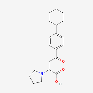 molecular formula C20H27NO3 B2803558 4-(4-Cyclohexylphenyl)-4-oxo-2-(1-pyrrolidinyl)butanoic acid CAS No. 303090-92-8