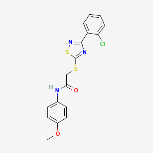 molecular formula C17H14ClN3O2S2 B2803581 2-{[3-(2-chlorophenyl)-1,2,4-thiadiazol-5-yl]sulfanyl}-N-(4-methoxyphenyl)acetamide CAS No. 864919-26-6
