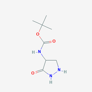molecular formula C8H15N3O3 B2803585 tert-Butyl (3-oxopyrazolidin-4-yl)carbamate CAS No. 106693-44-1