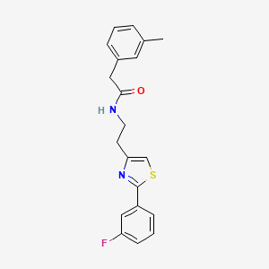 molecular formula C20H19FN2OS B2803598 N-{2-[2-(3-fluorophenyl)-1,3-thiazol-4-yl]ethyl}-2-(3-methylphenyl)acetamide CAS No. 923226-25-9