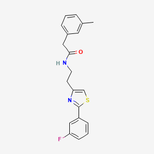 N-[2-[2-(3-fluorophenyl)-1,3-thiazol-4-yl]ethyl]-2-(3-methylphenyl)acetamide