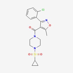 (3-(2-Chlorophenyl)-5-methylisoxazol-4-yl)(4-(cyclopropylsulfonyl)piperazin-1-yl)methanone