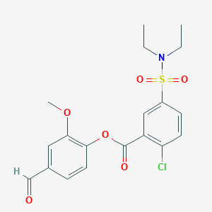 molecular formula C19H20ClNO6S B2803615 4-Formyl-2-methoxyphenyl 2-chloro-5-(diethylsulfamoyl)benzoate CAS No. 380427-16-7