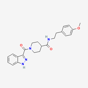 molecular formula C23H26N4O3 B2803656 1-(1H-indazole-3-carbonyl)-N-[2-(4-methoxyphenyl)ethyl]piperidine-4-carboxamide CAS No. 946339-88-4