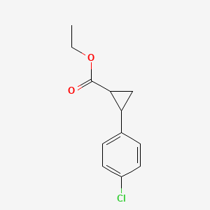 molecular formula C12H13ClO2 B2803677 Ethyl 2-(4-chlorophenyl)cyclopropanecarboxylate CAS No. 91393-54-3