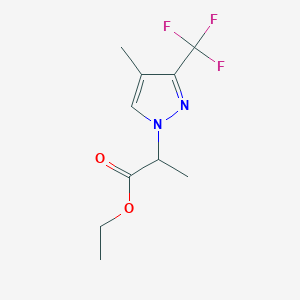 molecular formula C10H13F3N2O2 B2803698 Ethyl 2-[4-methyl-3-(trifluoromethyl)-1H-pyrazol-1-yl]propanoate CAS No. 1855906-97-6