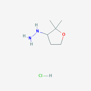 molecular formula C6H15ClN2O B2803701 (2,2-Dimethyloxolan-3-yl)hydrazine hydrochloride CAS No. 1909312-24-8